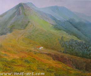 The Artist Mrs. Todorka Glavcheva,  A Mountainsides, oil 65/54 cm. Price EUR 1 100,--