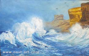 Die Malerin Silvia Pavlova Georgieva,, "Das Meer", Oil, 110/73 cm., Preis EURO 2 500